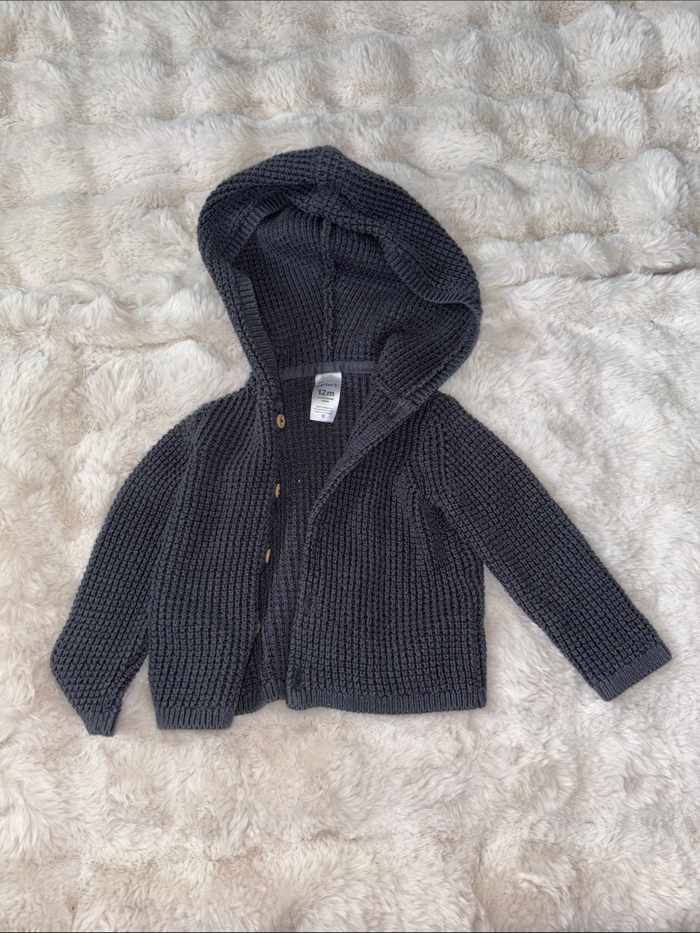 Carter's Charcoal Hooded Knit Cardigan